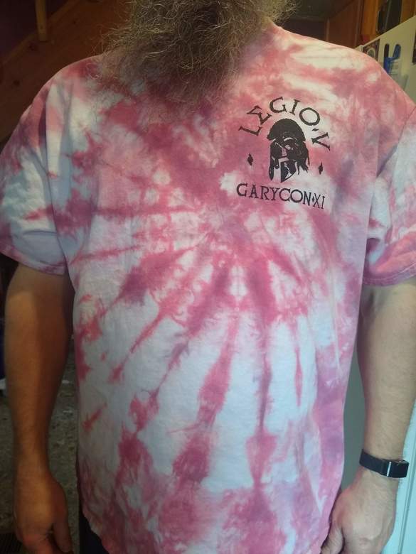 tie dyed shirt of Legio shirt, front view